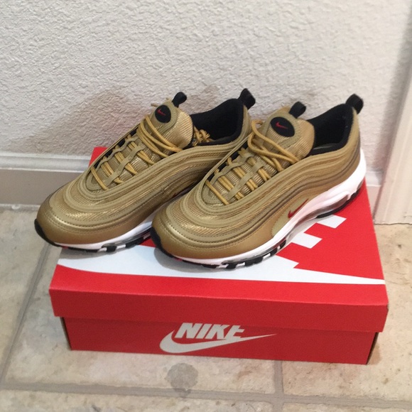 Nike Shoe Air Max 97 Gold And Red Men's Shoes Nike Air Max 97 OG